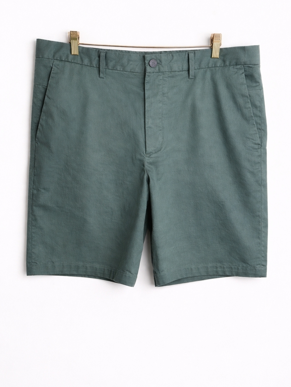 Banana Republic Aiden 9” Chino Shorts Green Flat Front Stretch Size 36